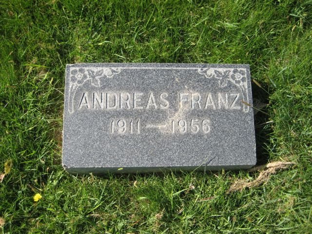 Franz Andreas 1910-1956 USA Grabstein